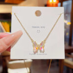 Luxury Butterfly Pendant Necklace 18K Gold Plated - Image 7