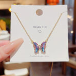 Luxury Butterfly Pendant Necklace 18K Gold Plated - Image 4