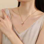 Luxury Sunflower Zirconia Pendant Necklace 18K Gold Plated - Image 3