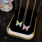 Luxury Butterfly Pendant Necklace 18K Gold Plated - Image 2